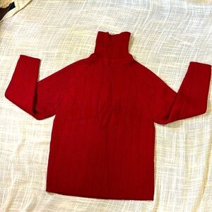 Vintage 1970’s Wool Sweater, Dark Red, VGUC, Ski, Diamond Pattern, small/medium